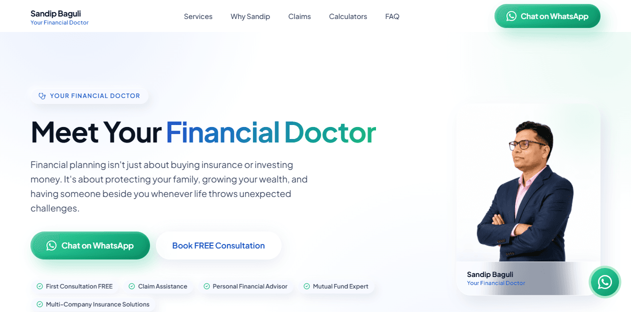 Financial Doctor Sandip website screenshot