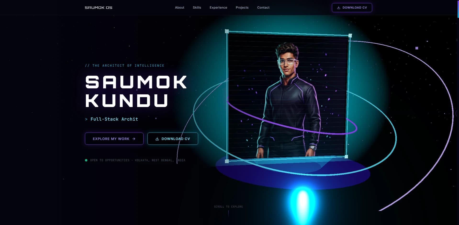 Saumok Portfolio website screenshot