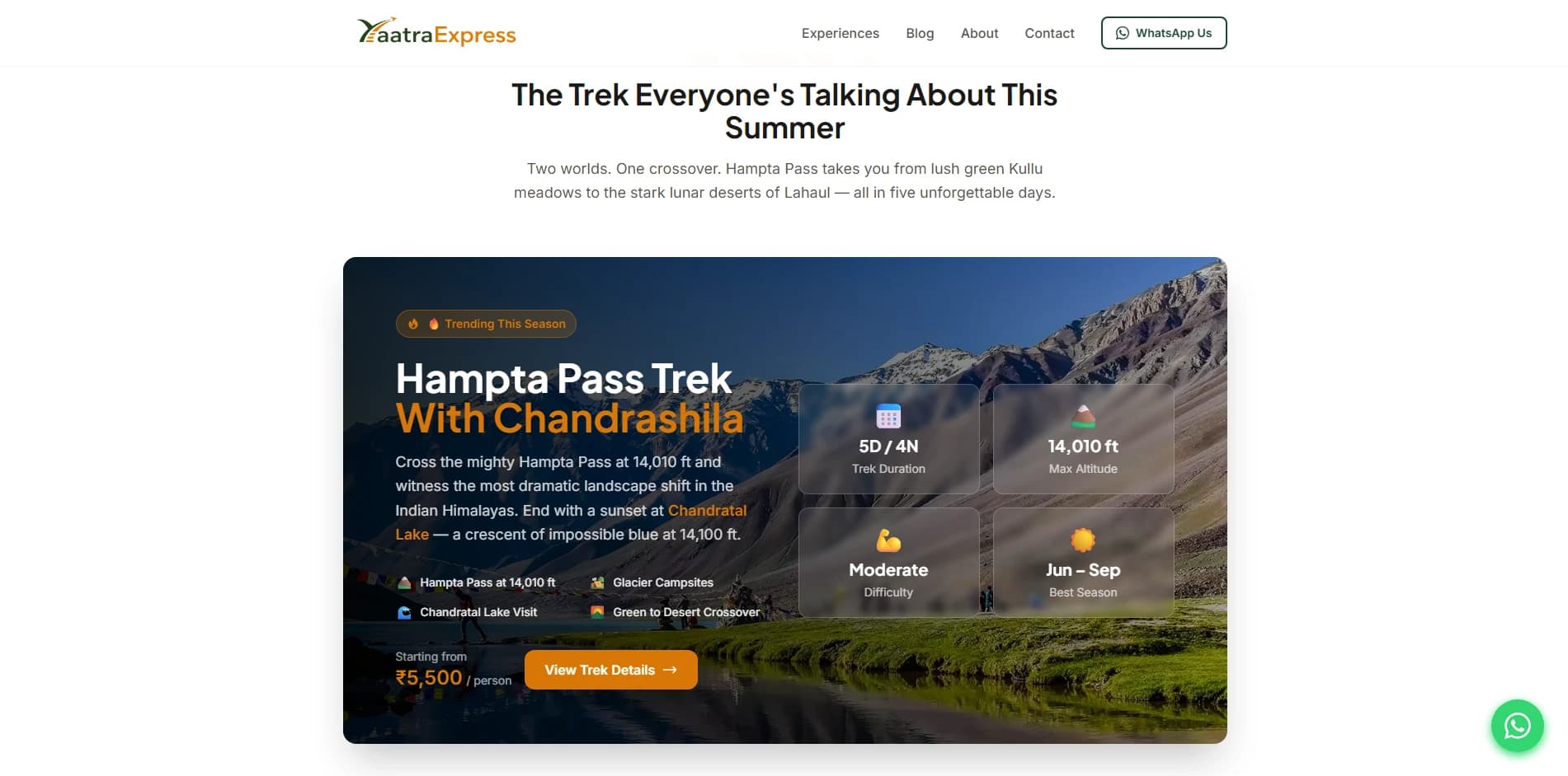 Yaatra Express website screenshot